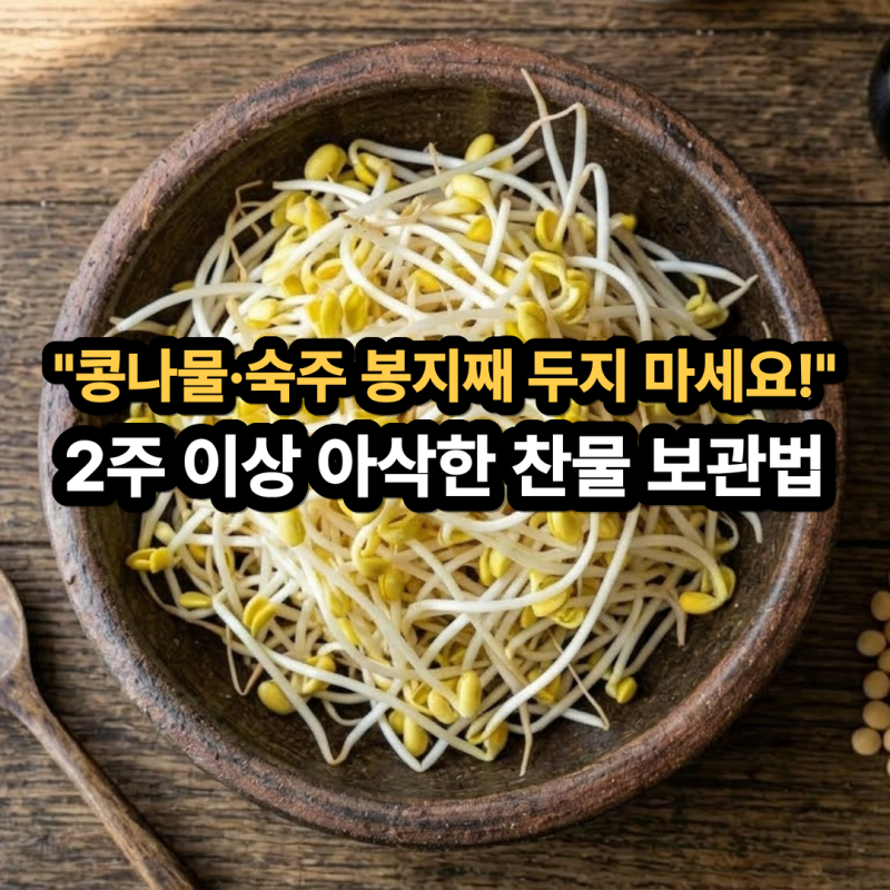 콩나물 숙주 보관법 봉지째 넣지 마세요! 물에 담가 2주 이상 아삭하게 보관하는 비법