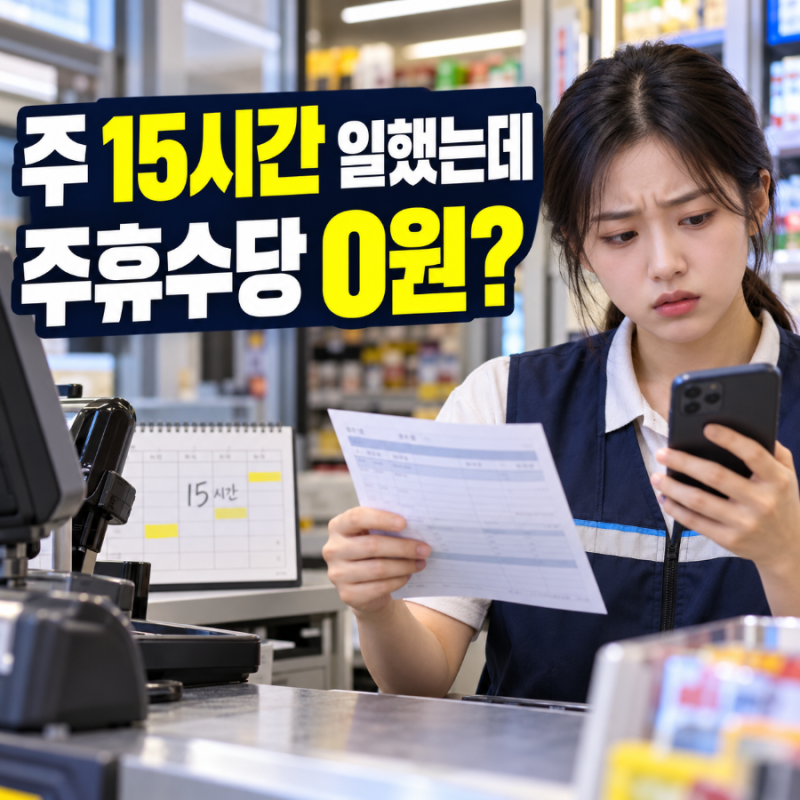 주 15시간 일했는데 주휴수당 0원? 2026 주휴수당 계산법