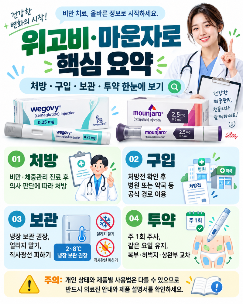 위고비 마운자로 처방 방법, 가격·구입·보관·주사 방법까지 총정리