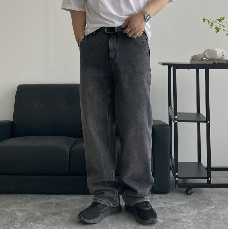 남자청바지 스펠 샌드워싱 세미와이드 데님팬츠 솔직 사용기