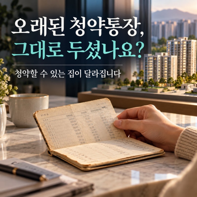 오래된 청약통장, 그대로 두셨나요? 바꾸면 청약할 수 있는 집이 달라집니다