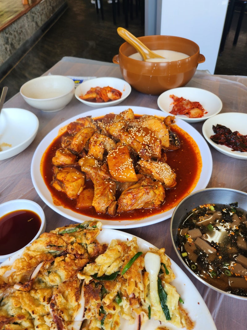 목포 현지인 맛집 주차장휴게소 닭볶음탕 해물파전 막걸리까지