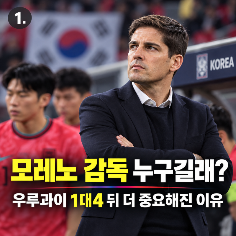 에콰도르 3대0 우루과이 1대4 모레노 감독 한국 축구에서 시험대 오른 이유