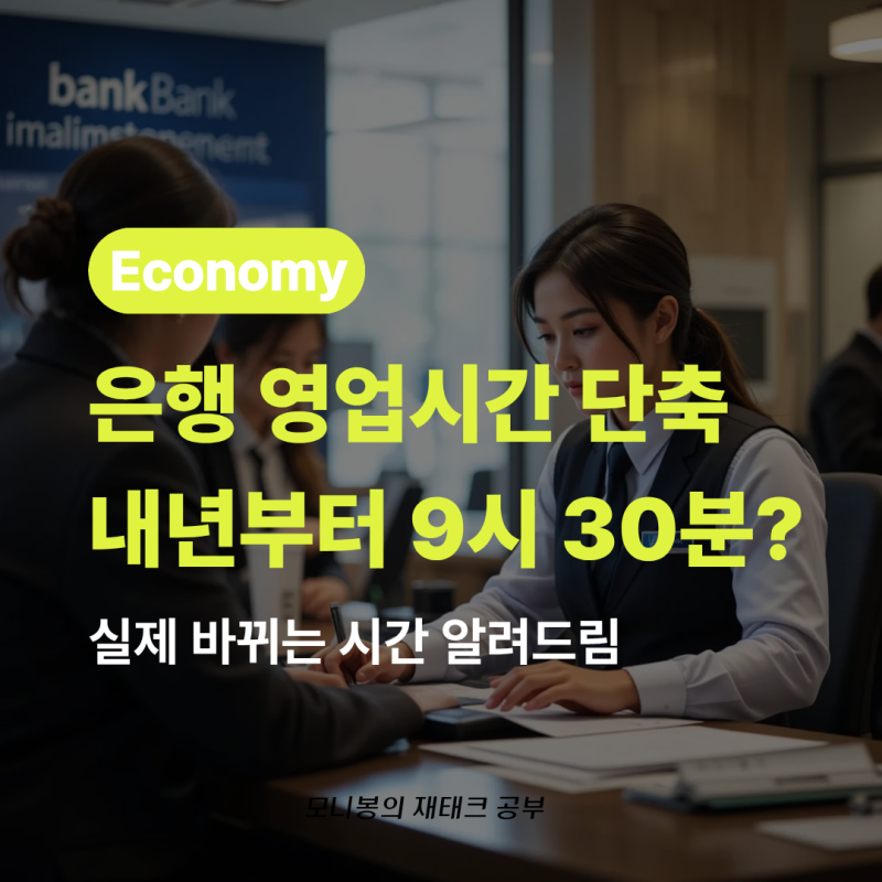 은행 영업시간 단축 내년부터 9시30분? 실제 바뀌는 시간 확인