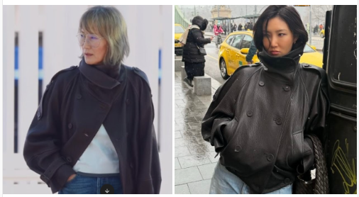 화사랑 똑같은 480만 원 가죽 재킷.. 단추 하나 풀고 공항 압도한 65세 이혜영