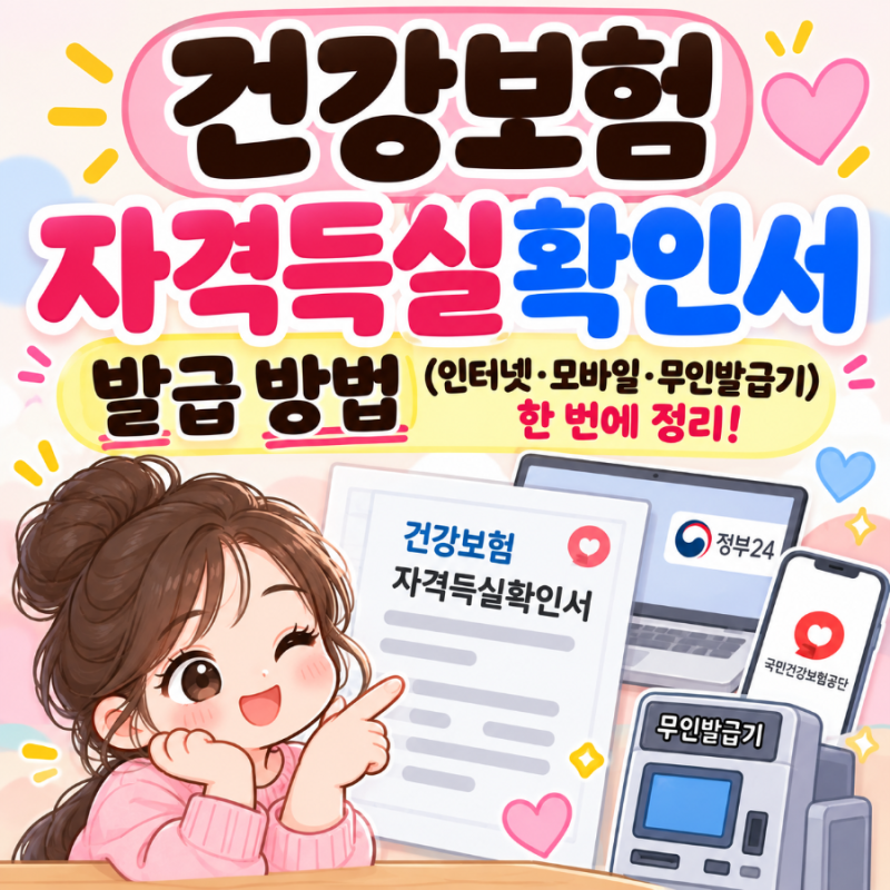 건강보험 자격득실확인서 발급 방법 (인터넷·모바일·무인발급기 한 번에 정리)