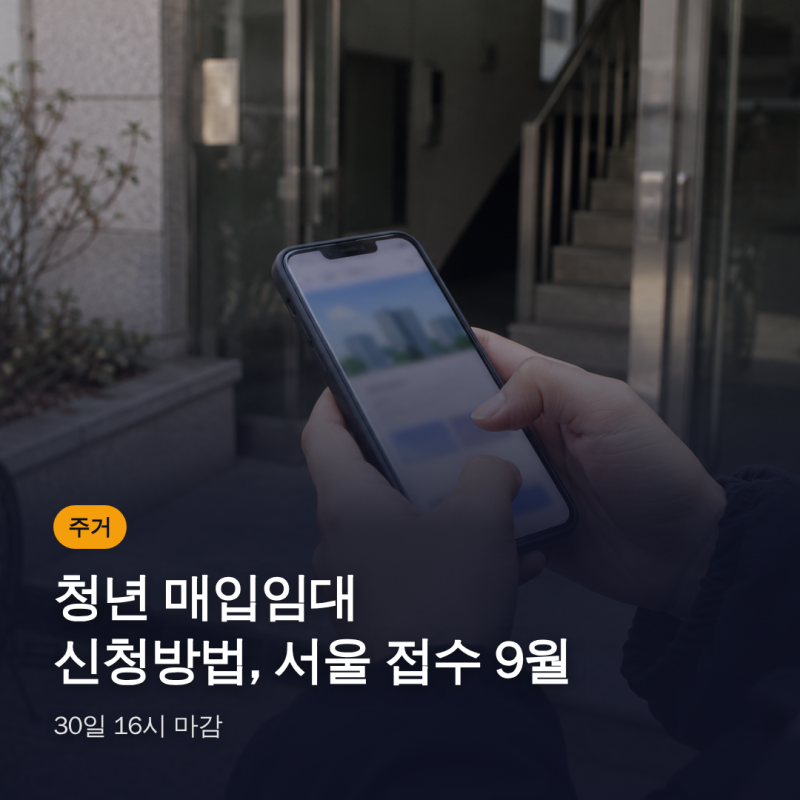 청년 매입임대 신청방법, 서울 접수 9월 30일 16시 마감