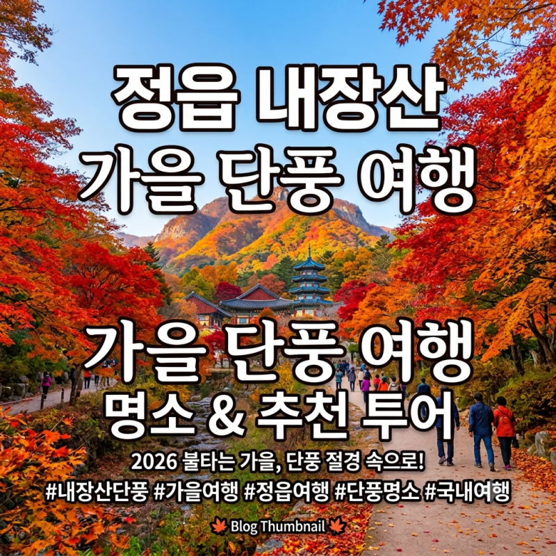 정읍 내장산 가을 단풍 여행, 꼭 가봐야 할 명소와 투어 코스 총정리