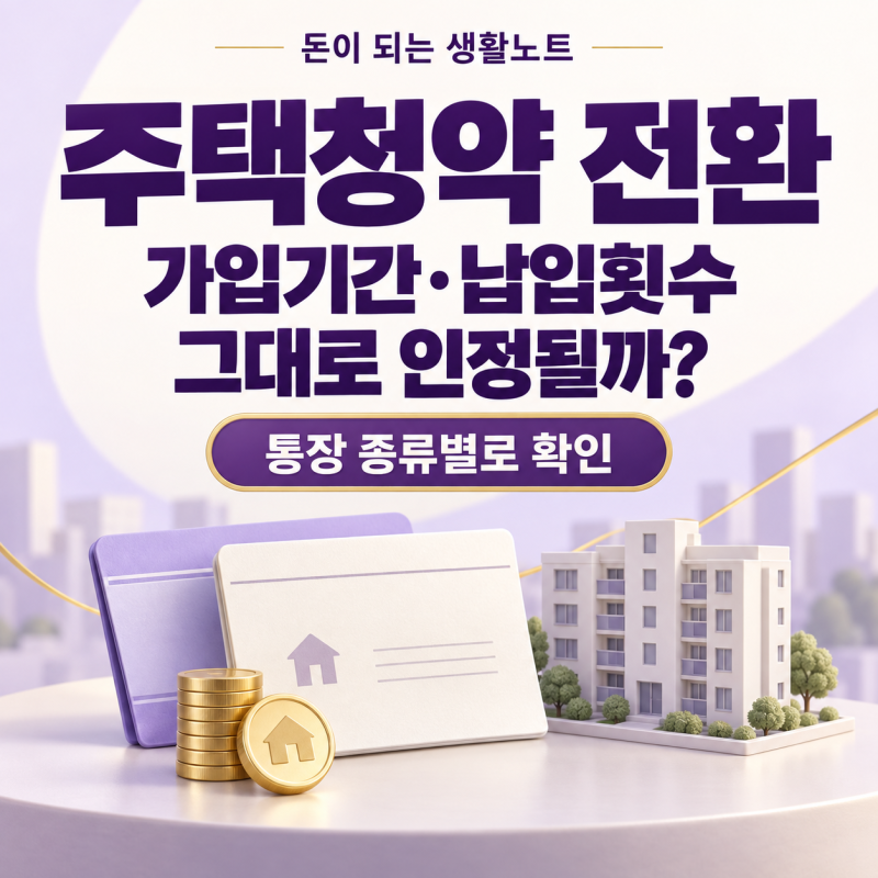 주택청약 전환,기존 가입기간·납입횟수도 인정될까?