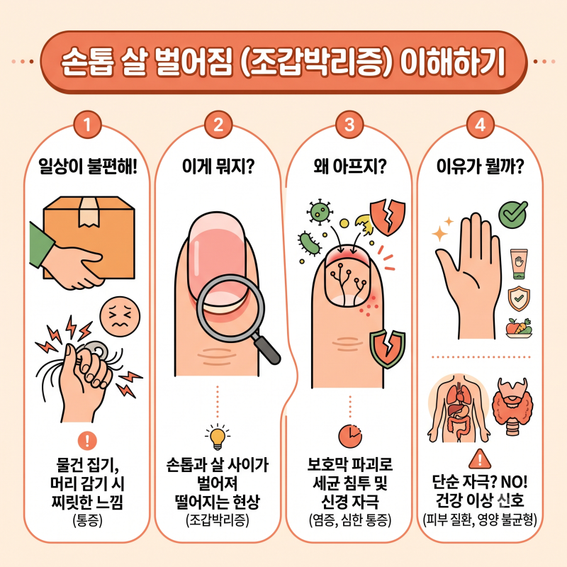 손톱 살 벌어짐 찌릿한 통증 원인부터 의심 질환까지