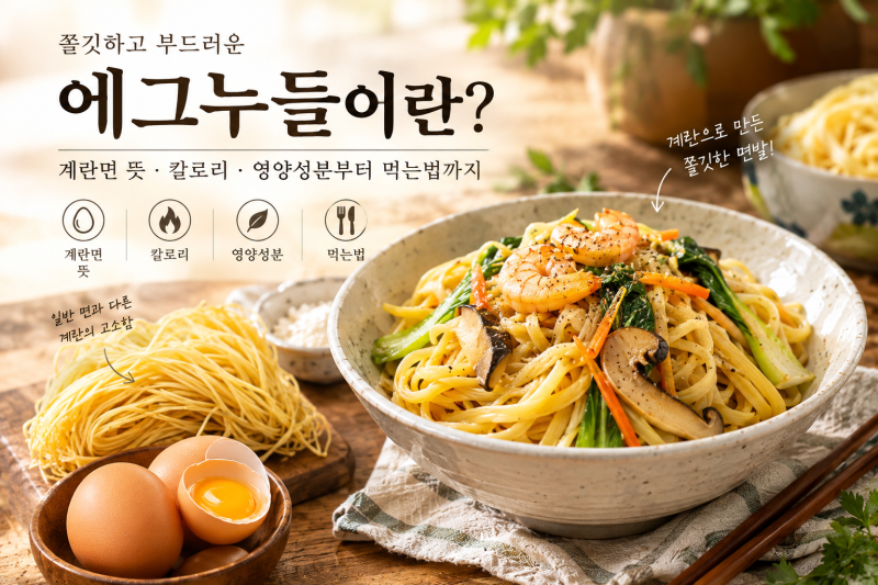에그누들이란? 계란면 뜻·칼로리·영양성분부터 먹는법까지