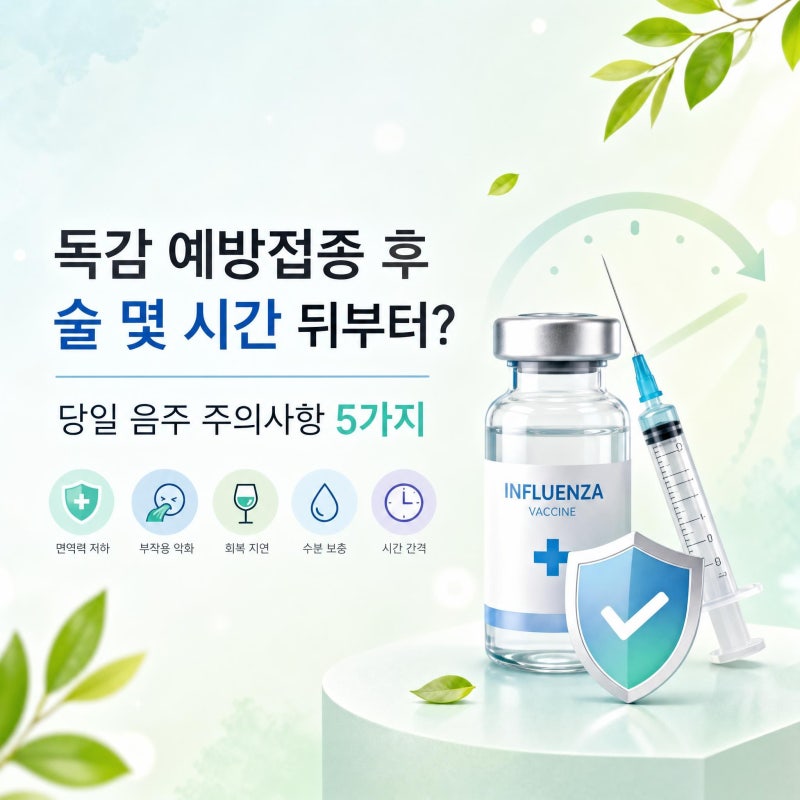 독감 예방접종 후 술 몇 시간 뒤부터? 당일 음주 주의사항 5가지