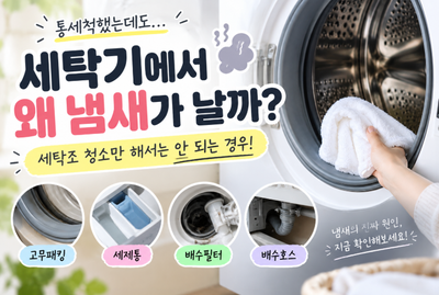 세탁기에서 냄새가 나는 진짜 이유 | 세탁조 청소만 해서는 안 되는 경우