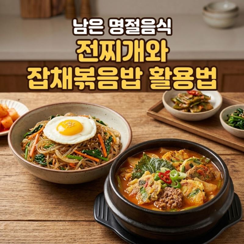 명절 뒤 냉장고 속 보물, 전찌개와 잡채볶음밥 레시피