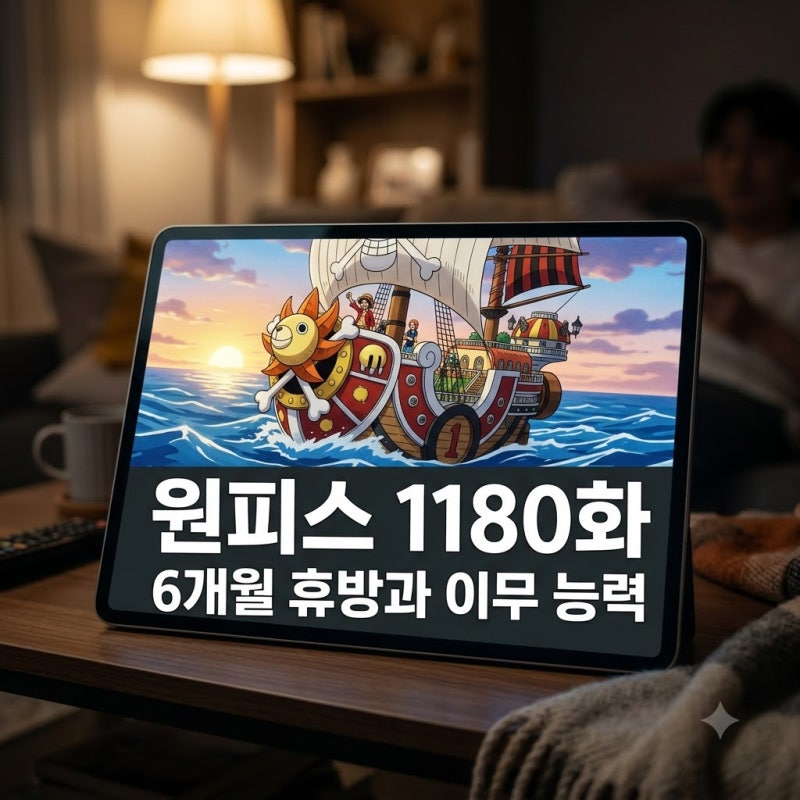원피스 1180화 애니 "결국 6개월 휴방이라니" 이무 능력과 재개일 총정리