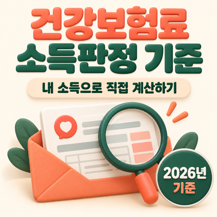 건강보험료 소득판정 기준, 내 소득으로 직접 계산하는 방법 (2026년 기준)