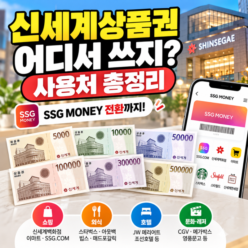 신세계상품권 사용처 총정리｜SSG MONEY 전환·온라인 사용·한도까지