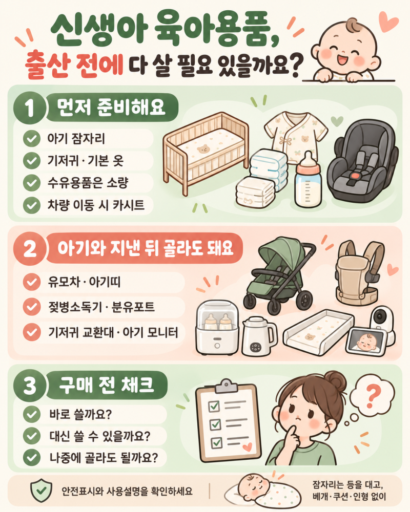 신생아 육아용품, 출산 전에 다 사야 할까? 먼저 살 것과 나중에 살 것