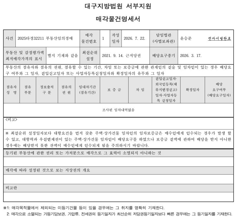 대구 달서구 파호동 성서우방유쉘 경매 | 매매 3억 5,000만 원, 시작가 1억 7,689만 원 사진 8