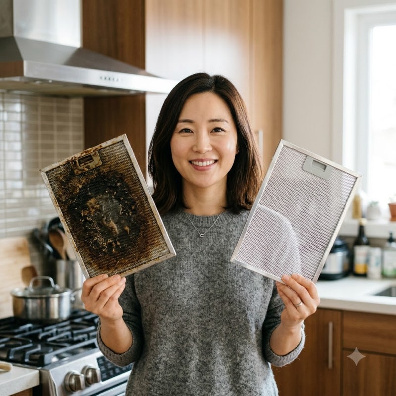 주방후드 청소, 힘주고 닦지 마세요… "이 세제" 쓰니 묵은 기름때가 의외로 쉽게 닦이네요
