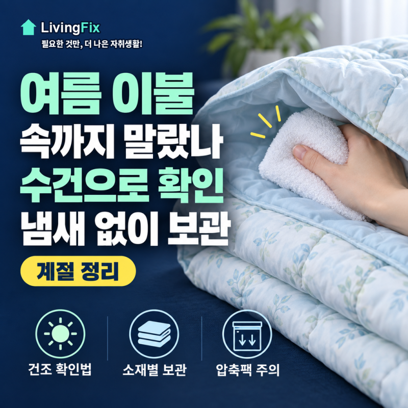 여름 이불 보관법, 속까지 말랐는지 어떻게 확인할까