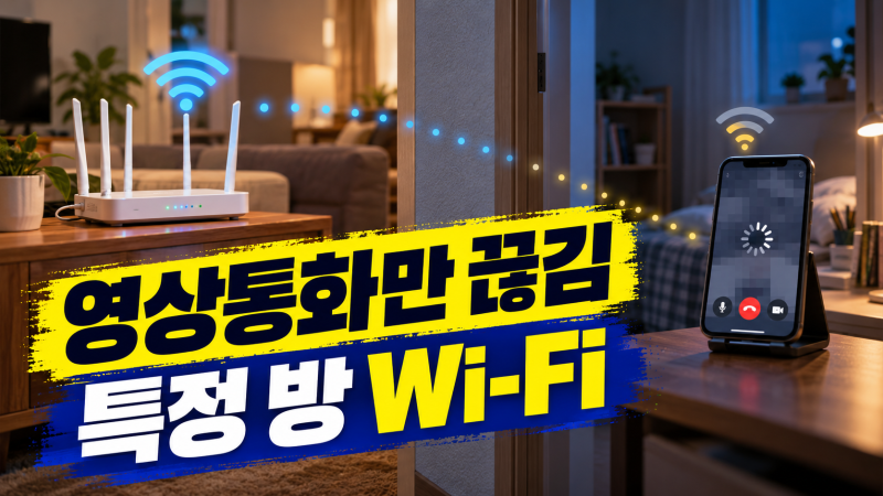 공유기 와이파이는 되는데 특정 방에서 영상통화만 끊길 때 확인 순서