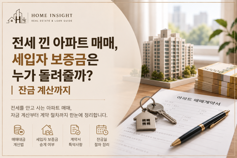 전세 낀 아파트 매매, 세입자 보증금은 누가 돌려줄까?｜잔금 계산까지