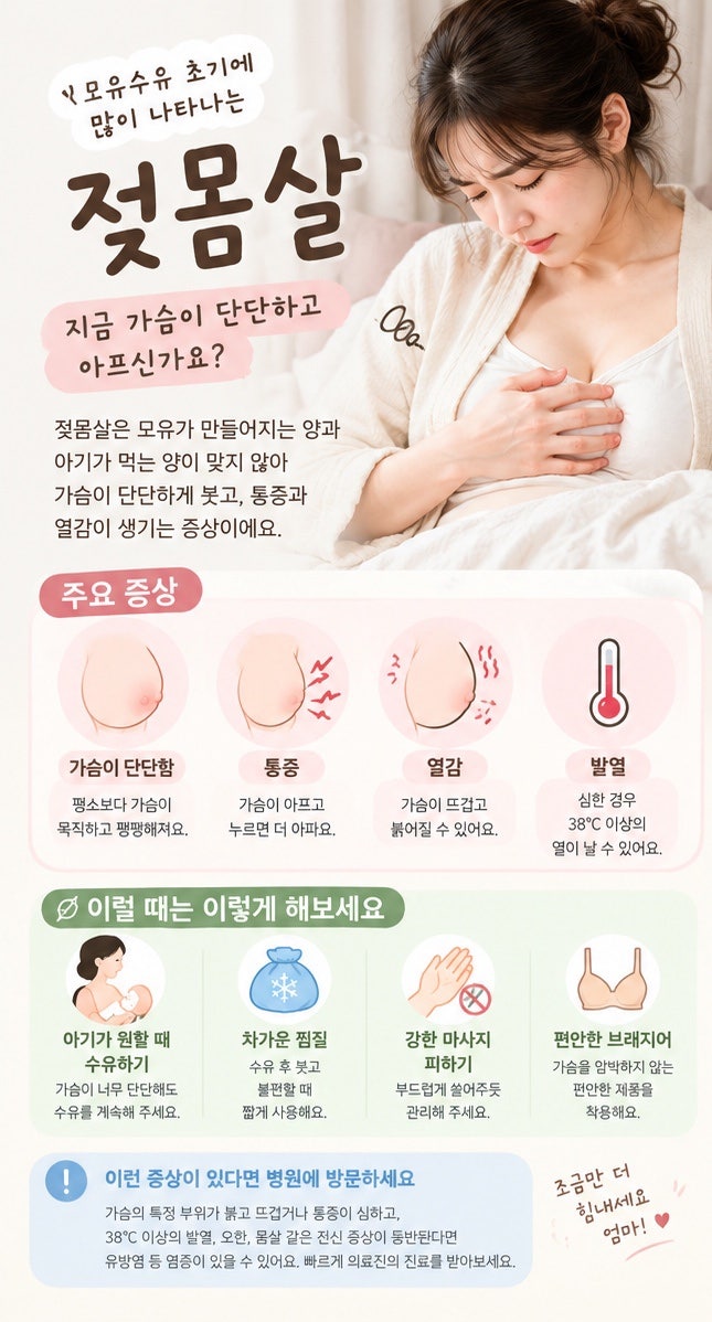 젖몸살 예방｜모유수유 초기에 가슴이 아프고 단단해지는 것을 줄이는 방법
