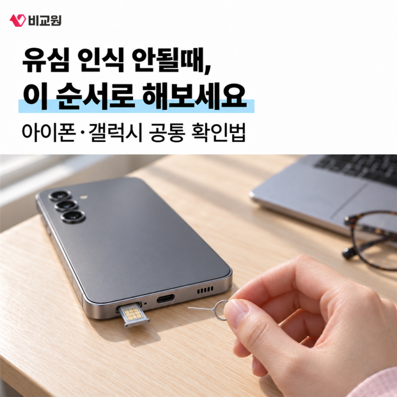 유심 인식 안될때｜아이폰·갤럭시 확인 순서와 교체 기준