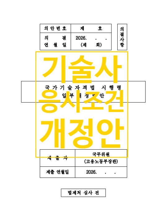 국가기술자격법 시행령 일부개정안