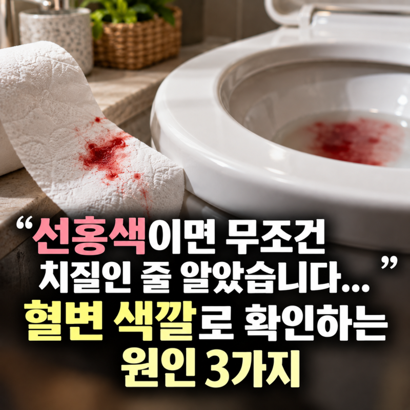 "선홍색이면 무조건 치질인 줄 알았습니다..." 혈변 색깔로 확인하는 원인 3가지