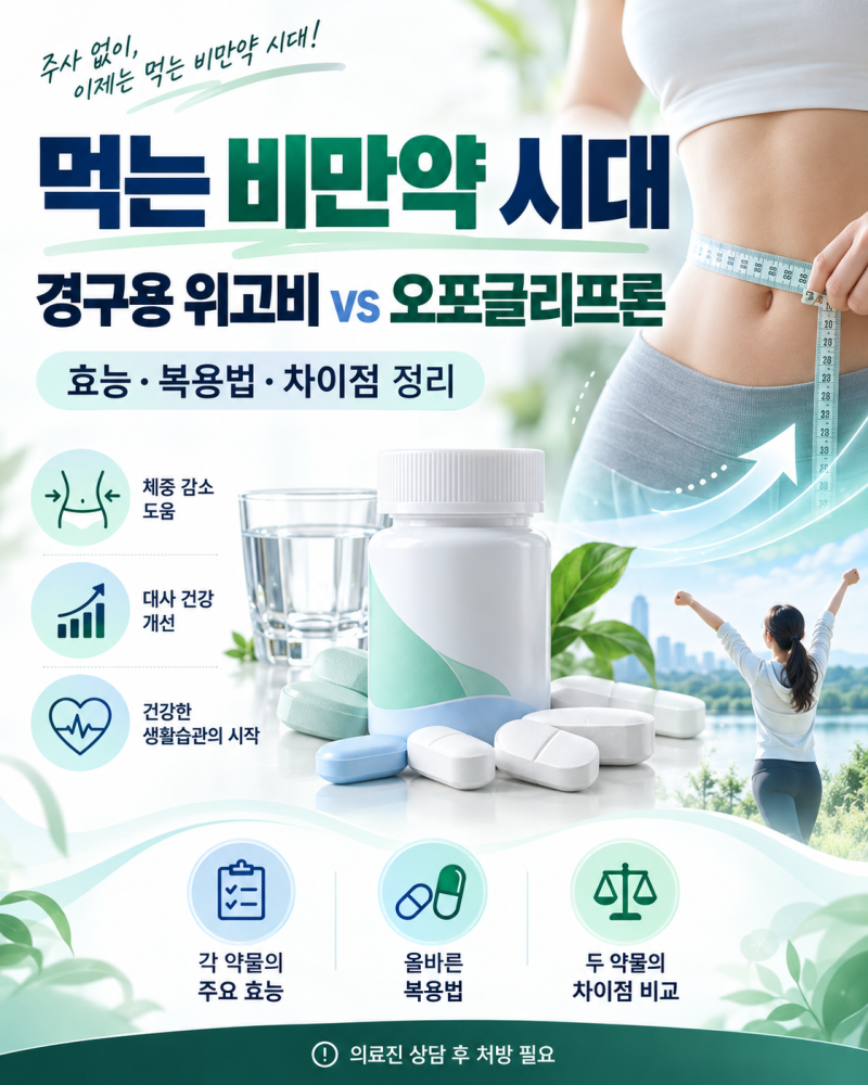 주사 대신 알약으로 살 뺀다? 먹는 위고비·오포글리프론 효과와 차이 총정리