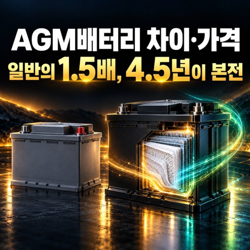 AGM배터리 차이·가격, 일반의 1.5배인데 4.5년 넘기면 본전