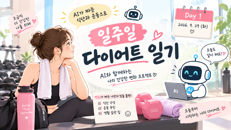 추석연휴에 찐 살.... AI가 짜준 일주일 다이어트로 시작합니다 9월29일 화요일
