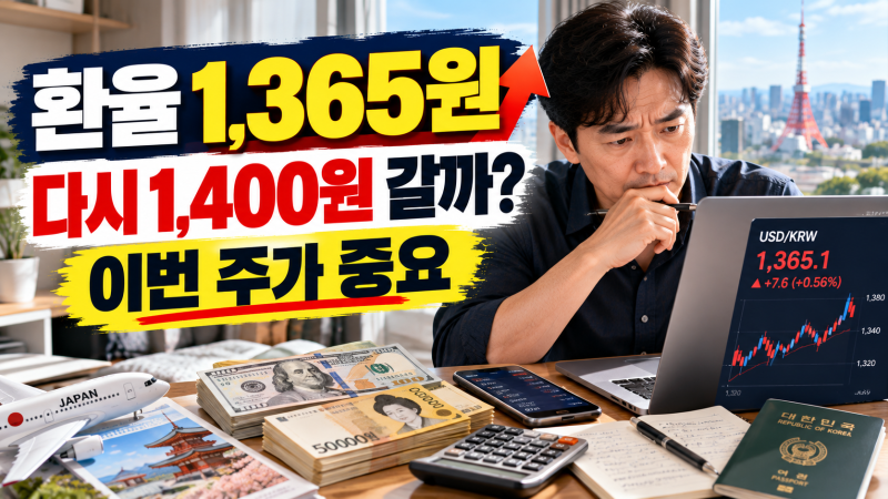 “원·달러 1,365원까지 올랐다” 환율 1,400원 다시 갈까? 이번 주가 중요합니다
