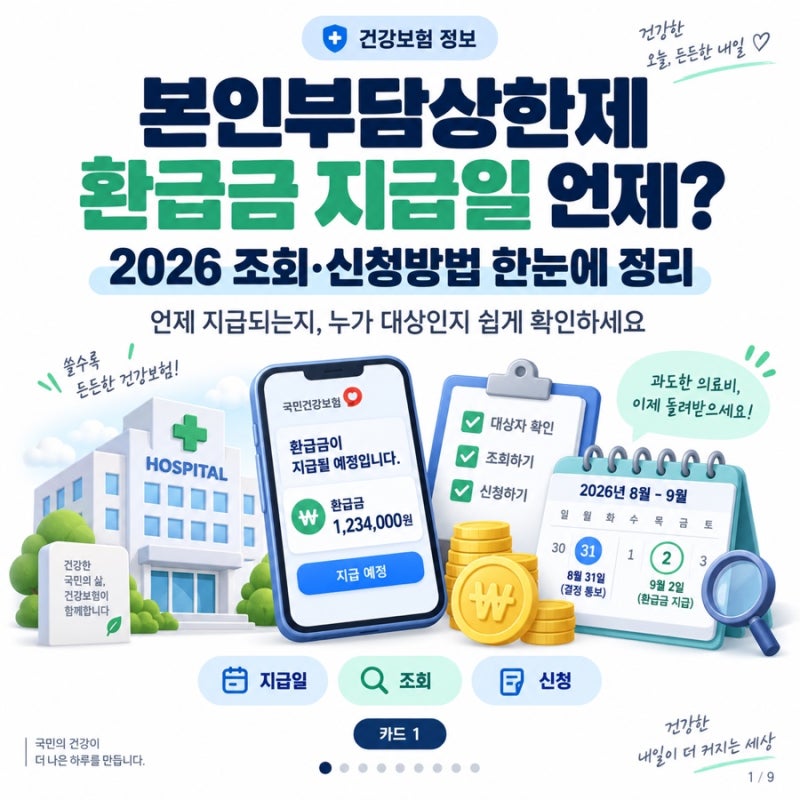 본인부담상한제 환급금 지급일 언제? 2026 조회·신청방법 정리