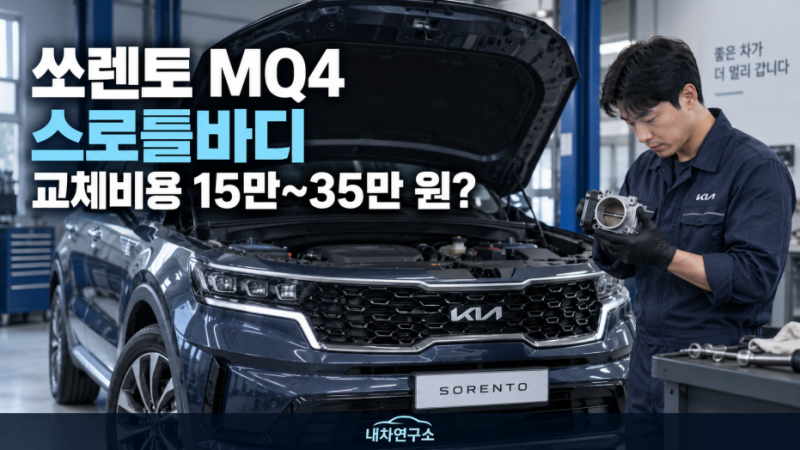 쏘렌토 MQ4 스로틀바디 교체비용, 공회전 떨림·가속 반응 늦으면 15만~35만 원?