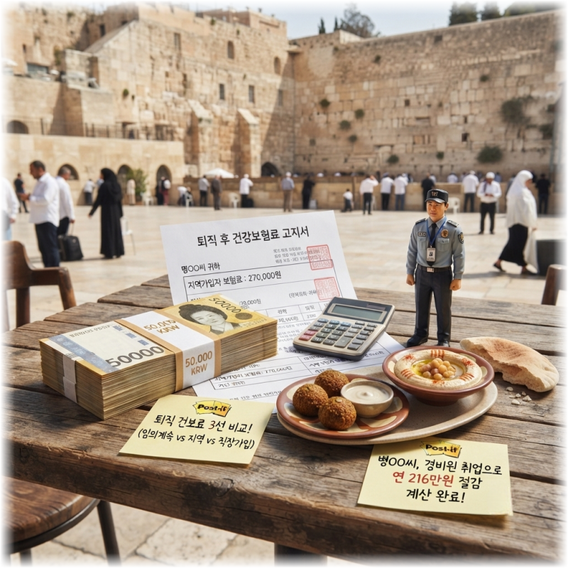 퇴직 공무원 연금은 그대로, 건강보험료 27만원을 9만원대로 줄인 계산을 해봤습니다