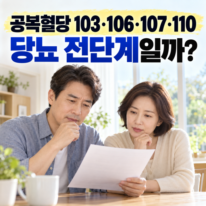 건강검진 공복혈당 103·106·107·110, 당뇨 전단계일까?