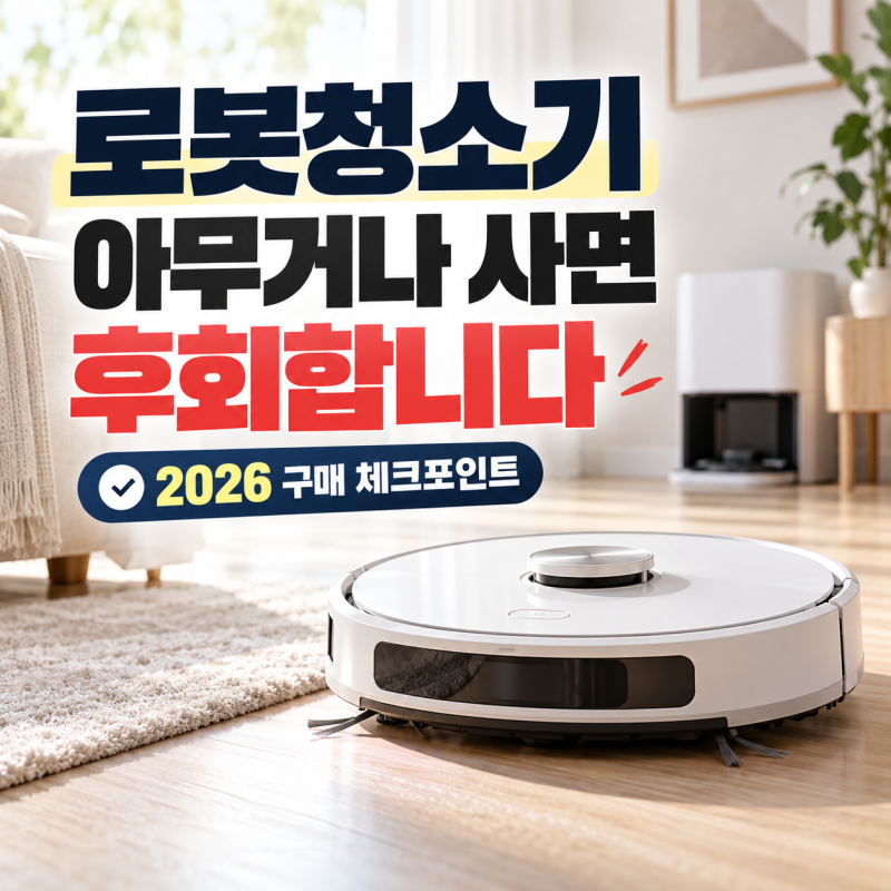 로봇청소기 아무거나 사면 후회합니다, 2026 구매 체크포인트