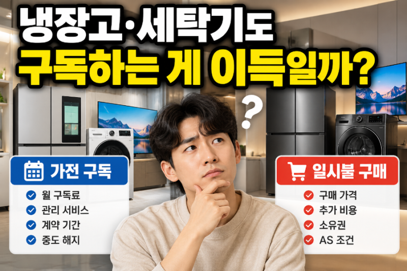 냉장고·세탁기도 구독하는 게 이득일까?｜가전 구독 vs 일시불 총비용 비교