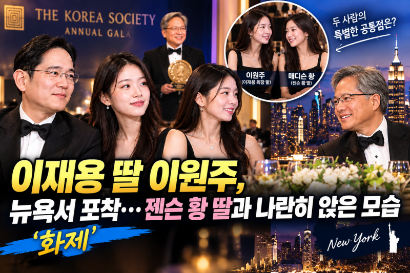이재용 딸 이원주, 뉴욕서 포착…젠슨 황 딸과 나란히 앉았다