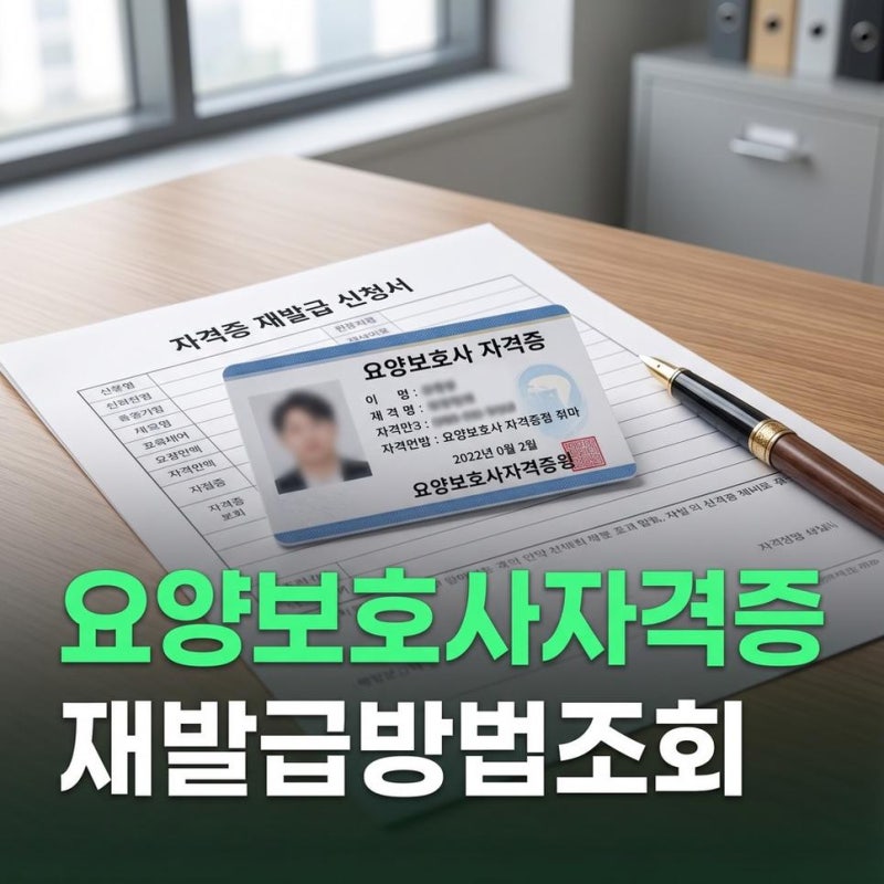 요양보호사 자격증 재발급 방법 및 발급기관 조회하기