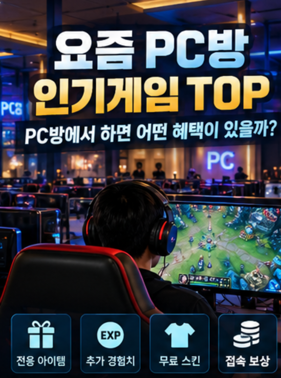 요즘 PC방 인기게임 TOP 정리, PC방에서 하면 어떤 혜택이 있을까?