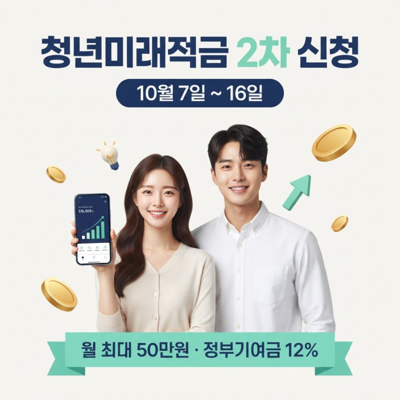 2026 10월 청년미래적금 2차 신청기간 및 정부기여금 가입 소득 조건·서류 우대형 완벽 정리