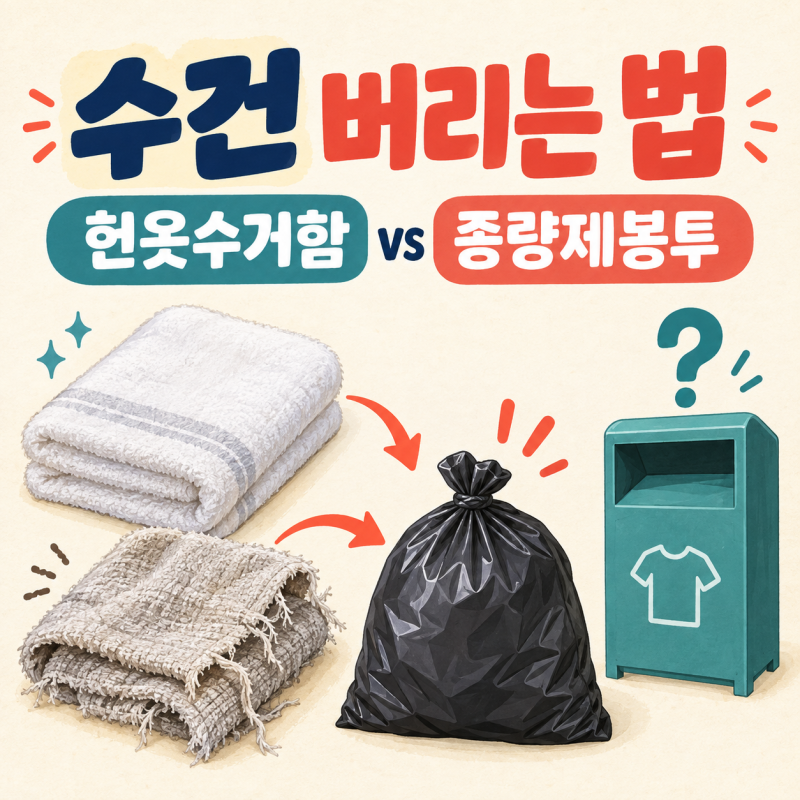 수건 버리는 법, 헌옷수거함 말고 종량제봉투에 버리세요