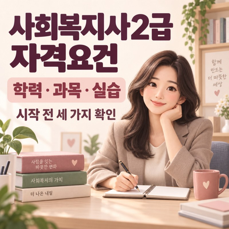 사회복지사2급 자격요건, 학력·이수과목·실습 순서로 정리