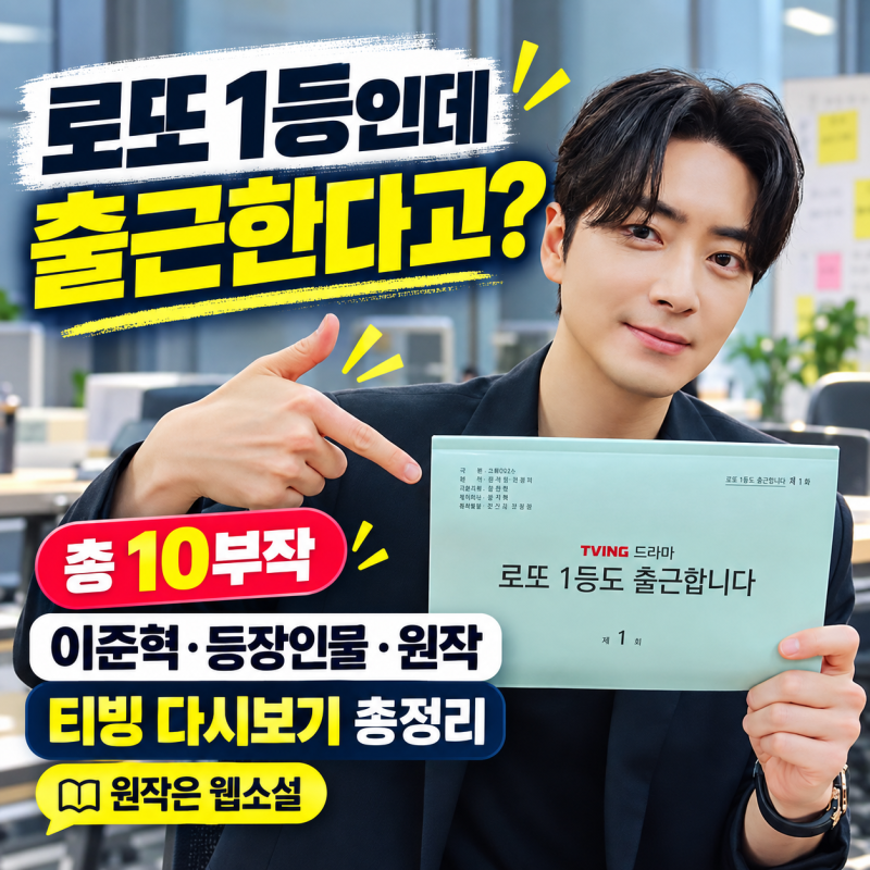 로또 1등도 출근합니다 몇부작? 이준혁 등장인물·원작 웹툰·티빙 다시보기 총정리