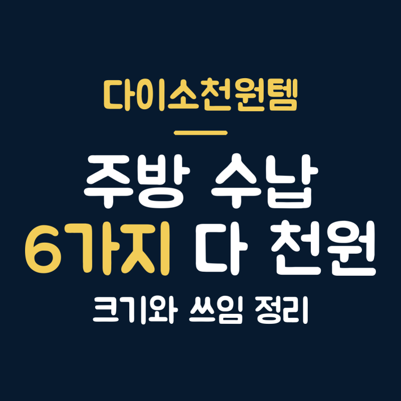 다이소천원템 주방 수납 총정리, 1,000원으로 정리하는 6가지