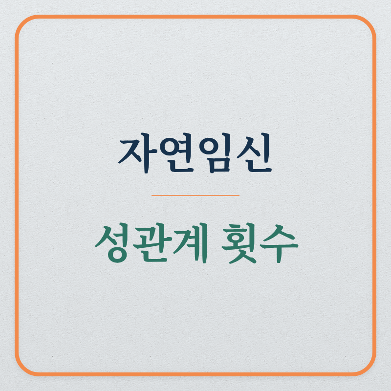 자연임신 (성관계 횟수, 배란일, 가임력)